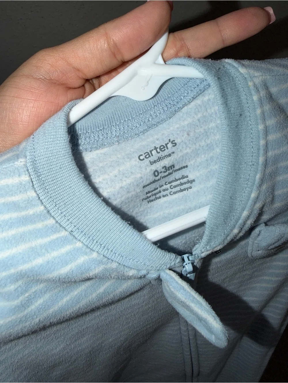 Carter's Blue and White Striped Baby Zip Sleep Sack